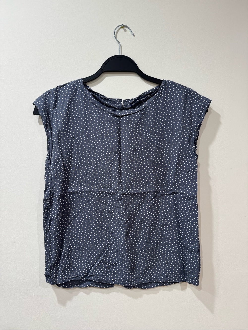 Polka Dot Sleeveless Shell Top - Navy